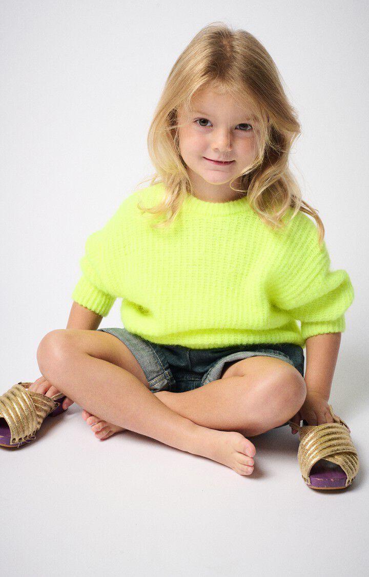 american vintage Pull enfant East - JAUNE FLUO 30 Manches longues Jaune - E25