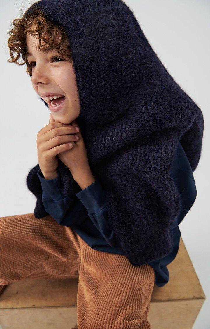 american vintage Pull enfant East - NAVY CHINE 30 Manches longues Bleu - E25