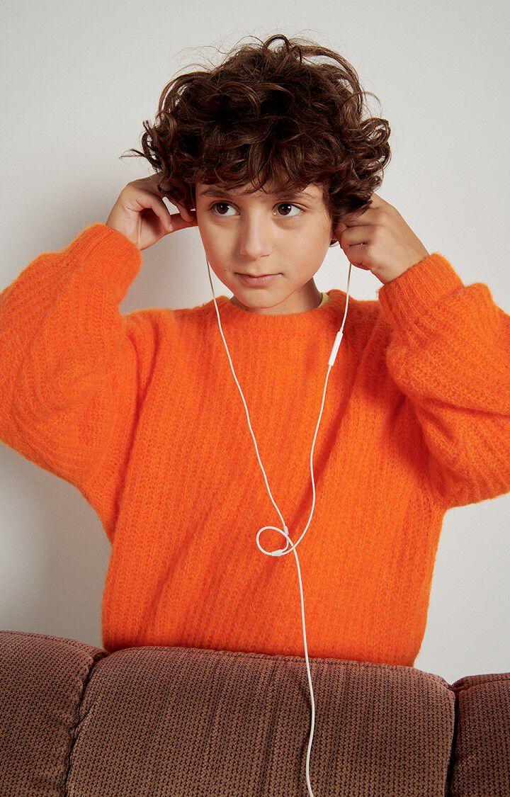 american vintage Pull enfant East - ORANGE FLUO 30 Manches longues Orange - H23