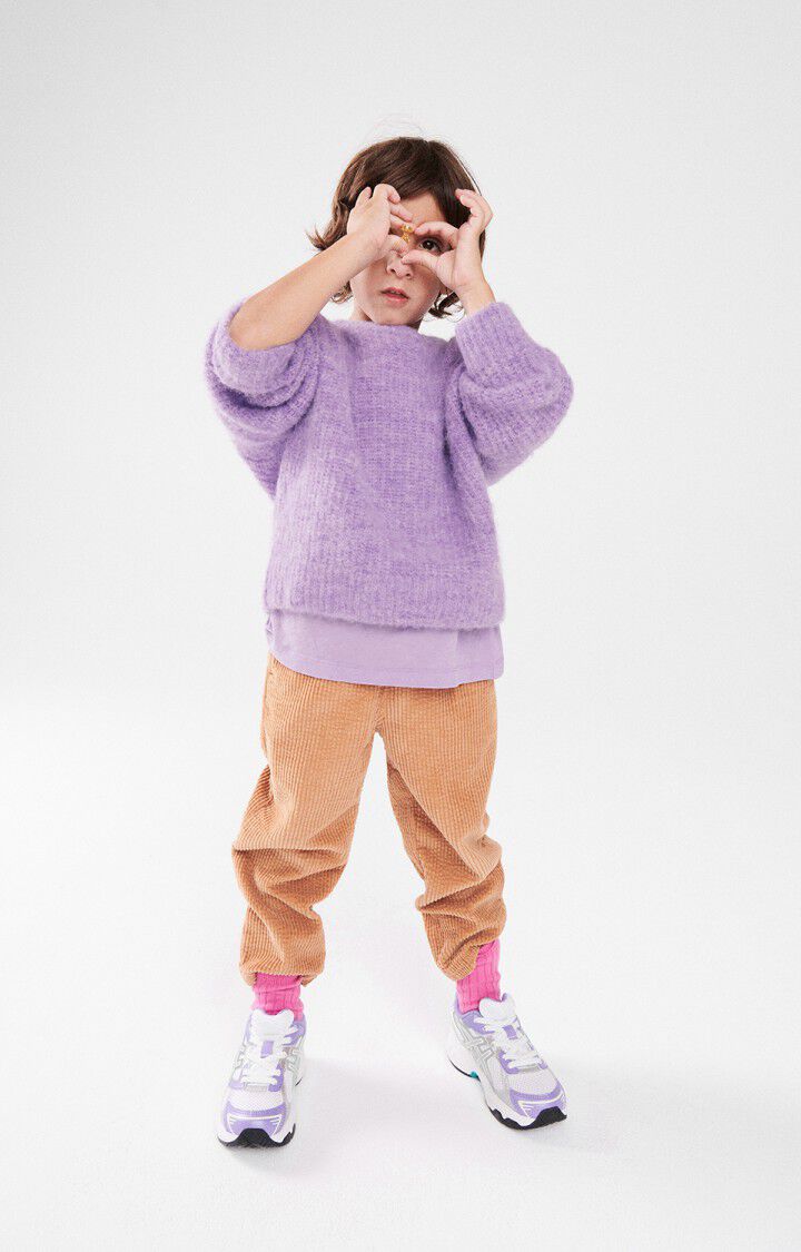American Vintage Pull Enfant East - PARME CHINE 30 Manches Longues Violet - E25