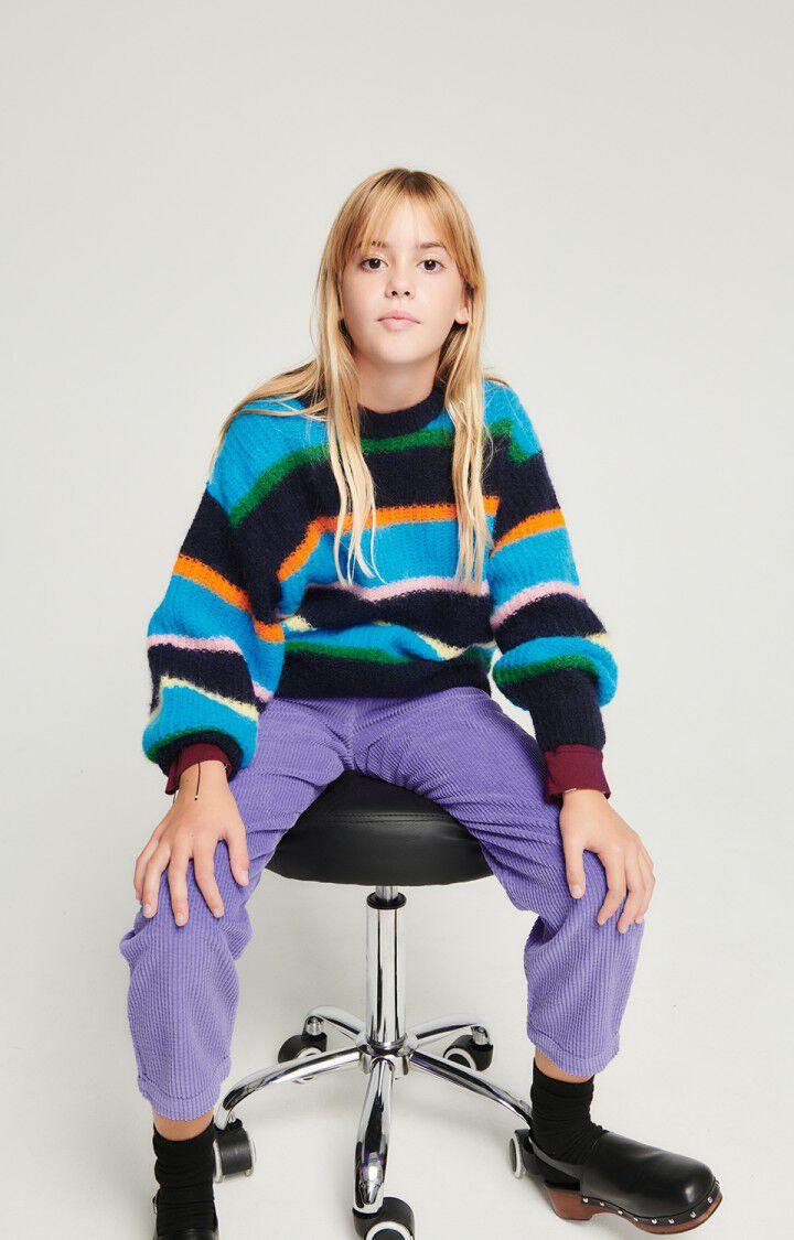 American Vintage Pull Enfant East - RAYURES BLEUES 30 Manches Longues Bleu - H23