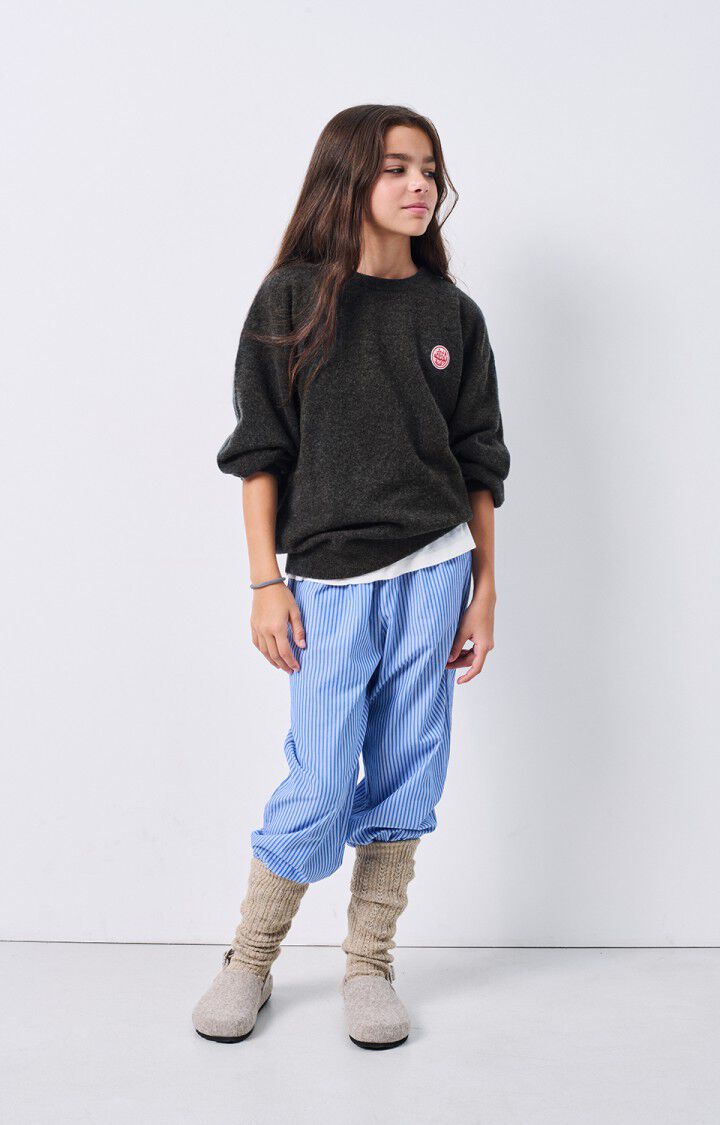 American Vintage Pull Enfant Raxow - ANTHRACITE CHINE 32 Manches Longues Gris - H24