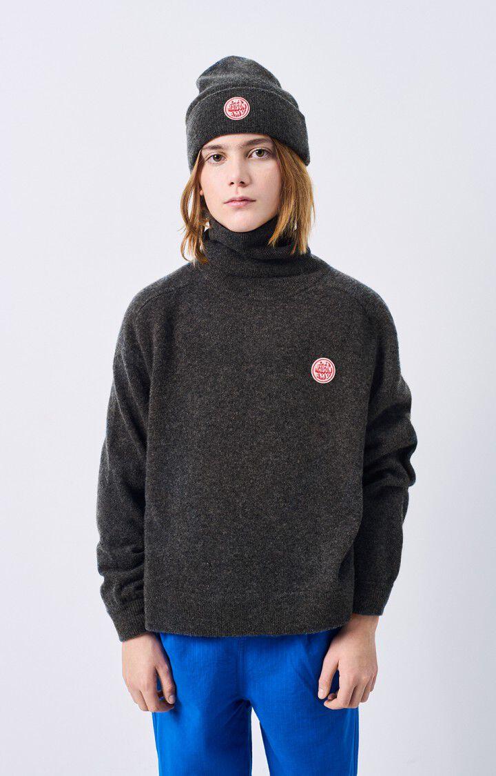 american vintage Pull enfant Raxow - ANTHRACITE CHINE 35 Manches longues Gris - H24