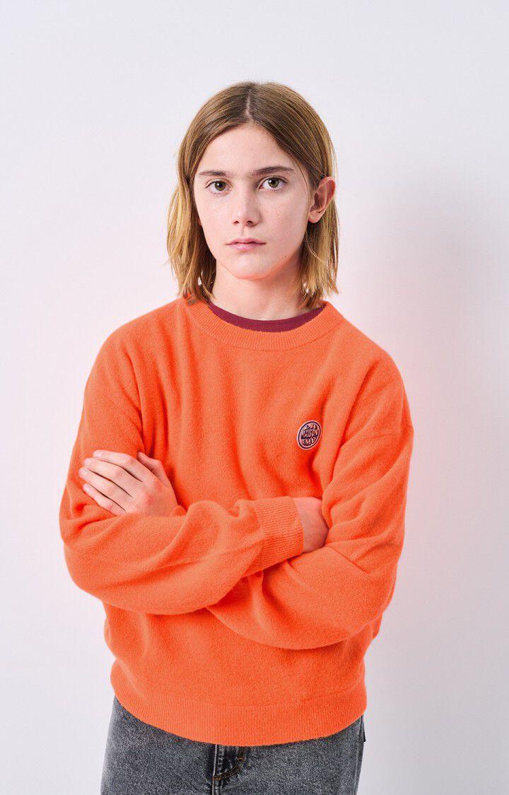 american vintage Pull enfant Raxow - FEU FLUO 32 Manches longues Orange - H24