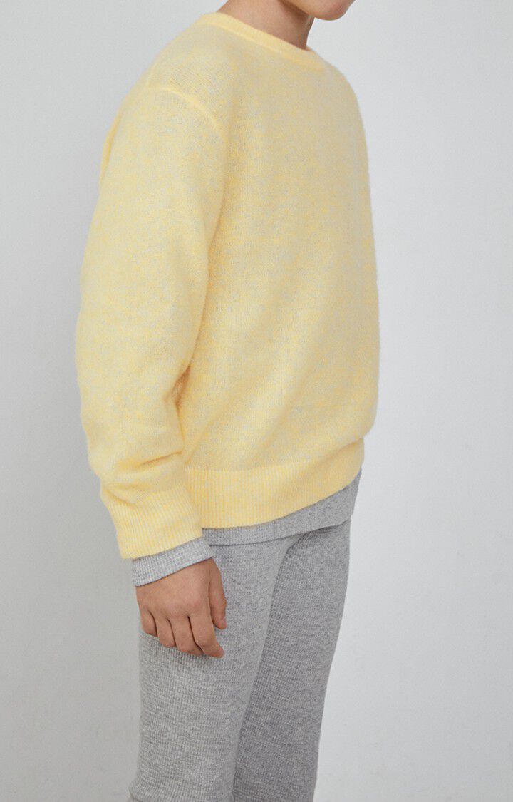 american vintage Pull enfant Razpark - COQUILLE CHINE 34 Manches longues Jaune - E23