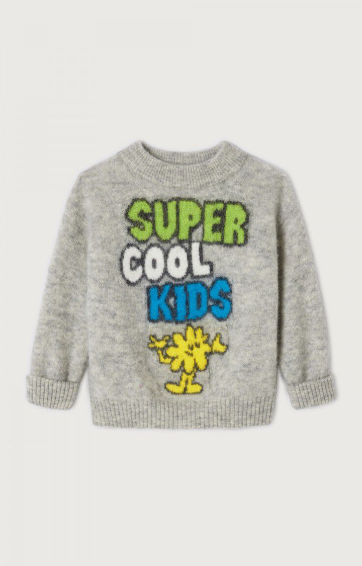 American Vintage Pull Enfant Vitow - GRIS CLAIR CHINE 30 Manches Longues Gris - E25