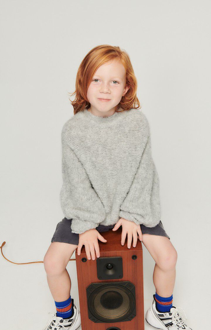 american vintage Pull enfant Zolly - GRIS CHINE 42 Manches longues Gris - E24