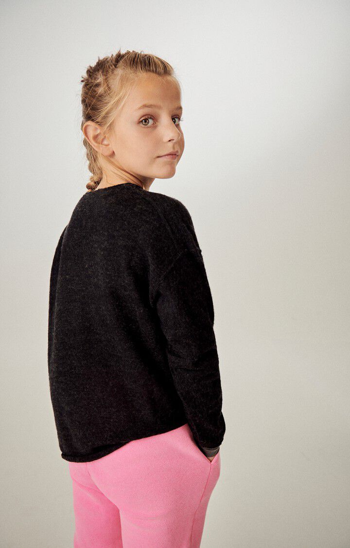 American Vintage Pull Enfant Zyrobow - CHARBON CHINE 28 Manches Longues Noir - H23