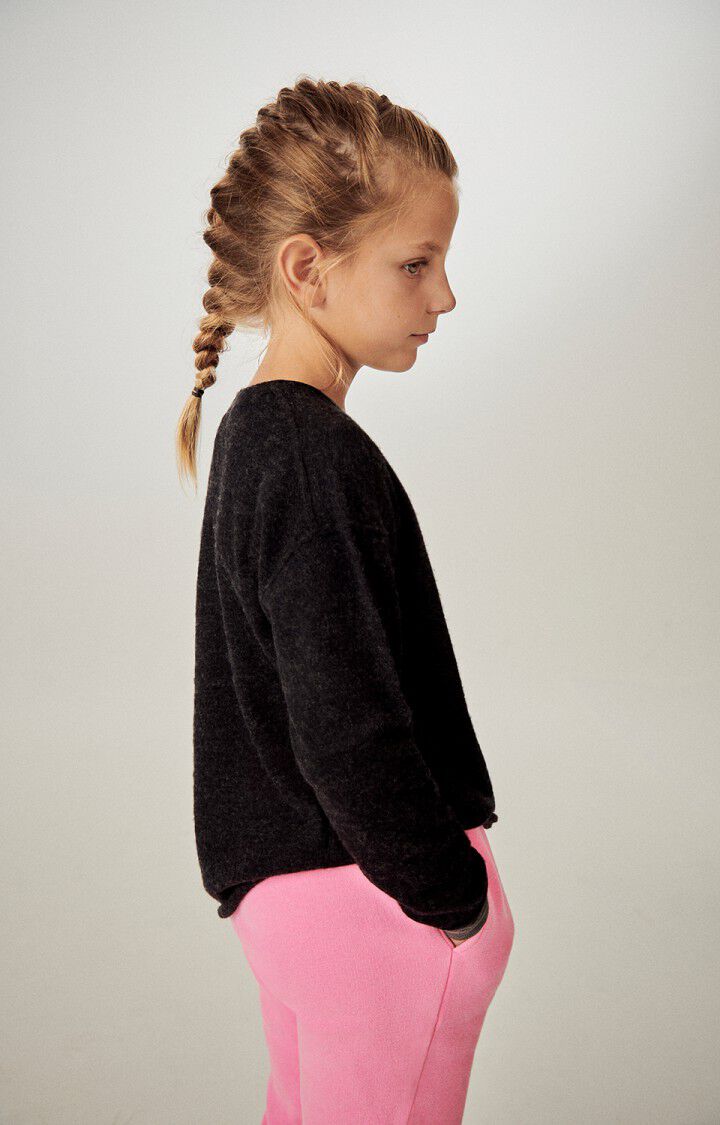 American Vintage Pull Enfant Zyrobow - CHARBON CHINE 28 Manches Longues Noir - H23