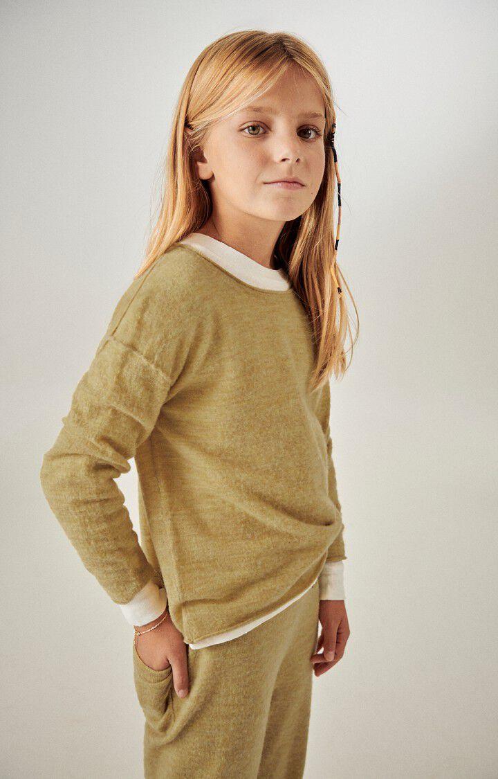 american vintage Pull enfant Zyrobow - GIRAFE CHINE 28 Manches longues Marron - H23