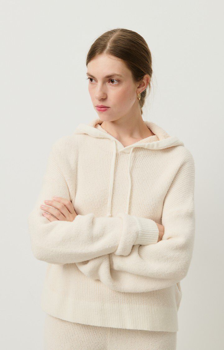 american vintage Pull femme Blimy - ECRU 49 Manches longues Beige - H24