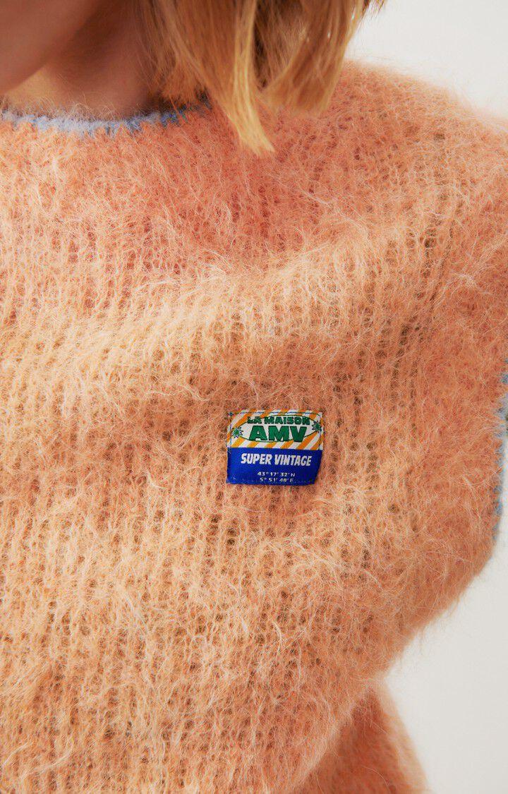 American Vintage Pull Femme Bymi - ABRICOTIER CHINE 0 Sans Manches Orange - E24