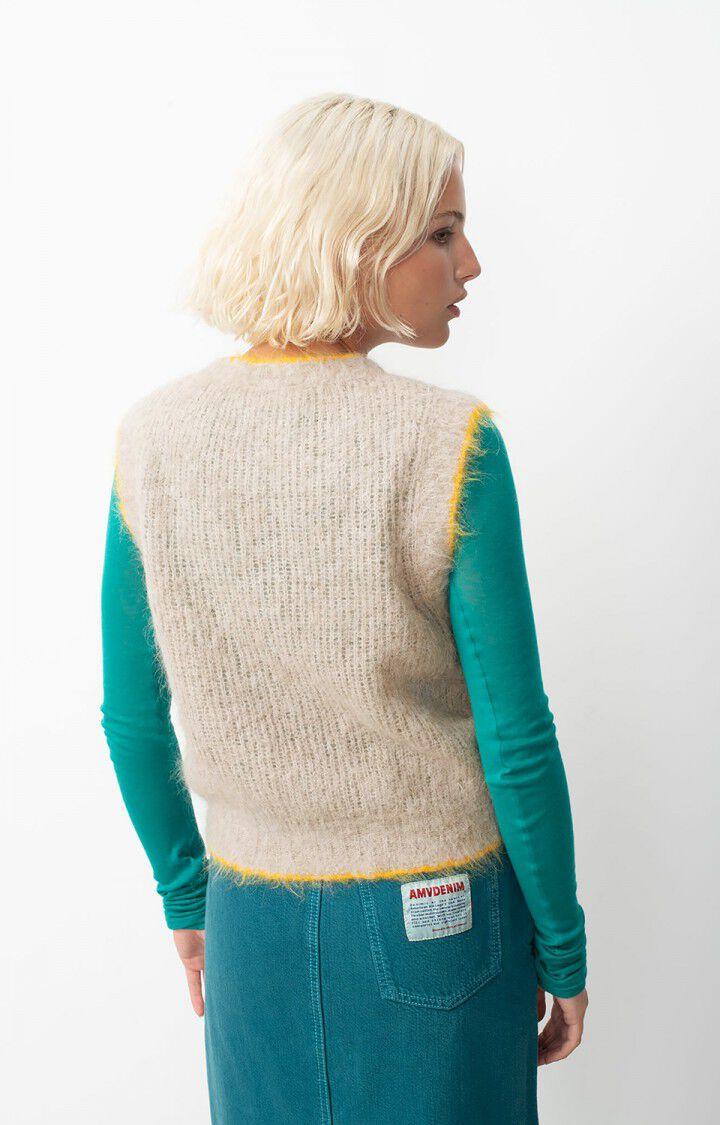 American Vintage Pull Femme Bymi - BRUMEUX CHINE 0 Sans Manches Gris - H24