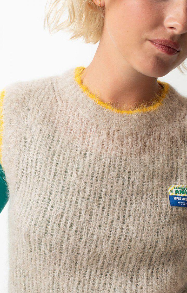 American Vintage Pull Femme Bymi - BRUMEUX CHINE 0 Sans Manches Gris - H24