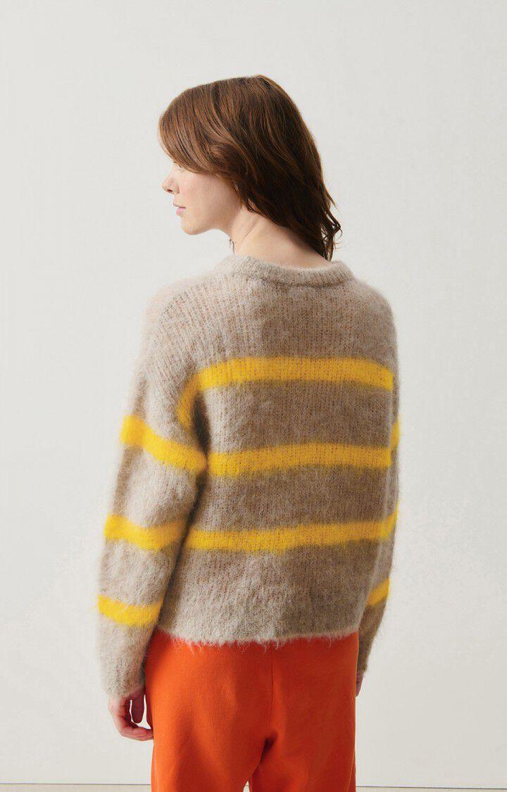 American Vintage Pull Femme Bymi - BRUMEUX RAYE MARMELADE 51 Manches Longues Gris - H24