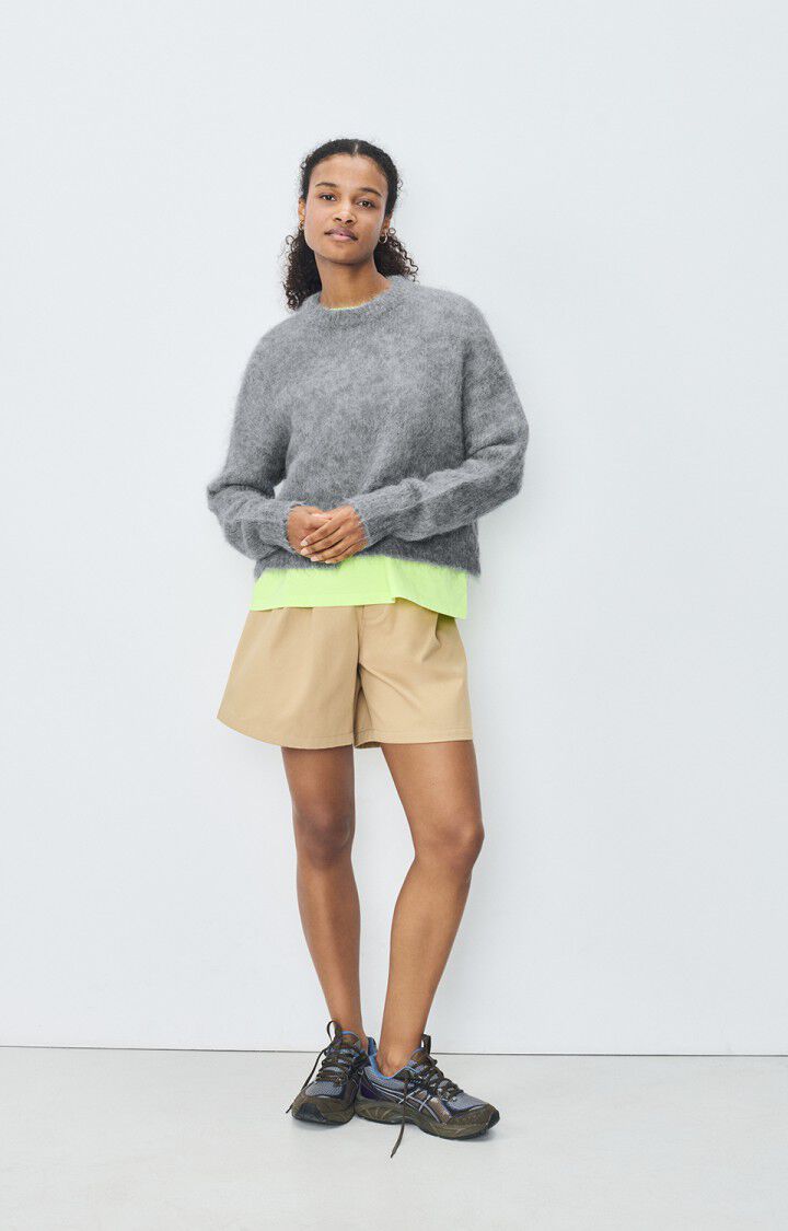 american vintage Pull femme Bymi - GRIS CHINE 51 Manches longues Gris - E25