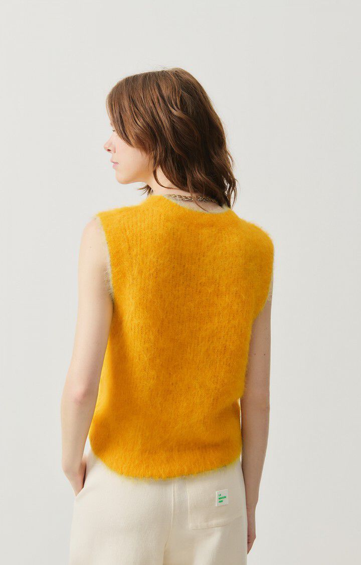 American Vintage Pull Femme Bymi - MARMELADE 0 Sans Manches Jaune - H24