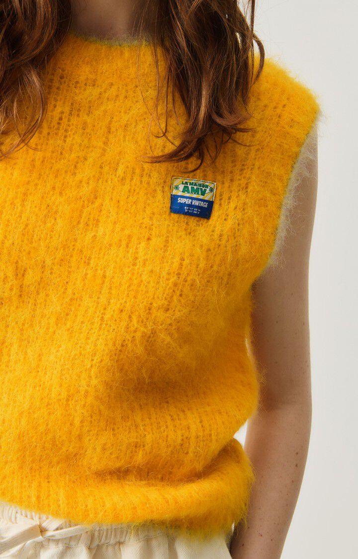American Vintage Pull Femme Bymi - MARMELADE 0 Sans Manches Jaune - H24