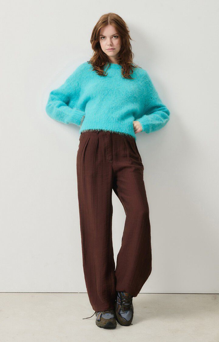 American Vintage Pull Femme Bymi - PISCINE 51 Manches Longues Bleu - H24