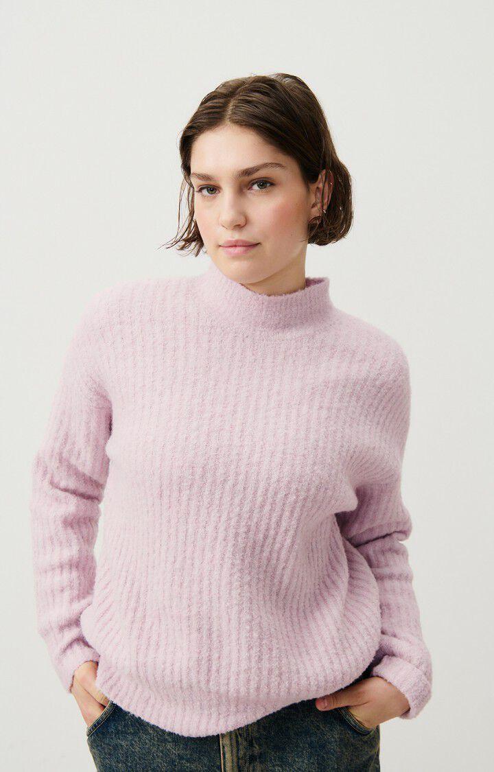 american vintage Pull femme Cikoya - BABY LILAS CHINE 50 Manches longues Violet - H24
