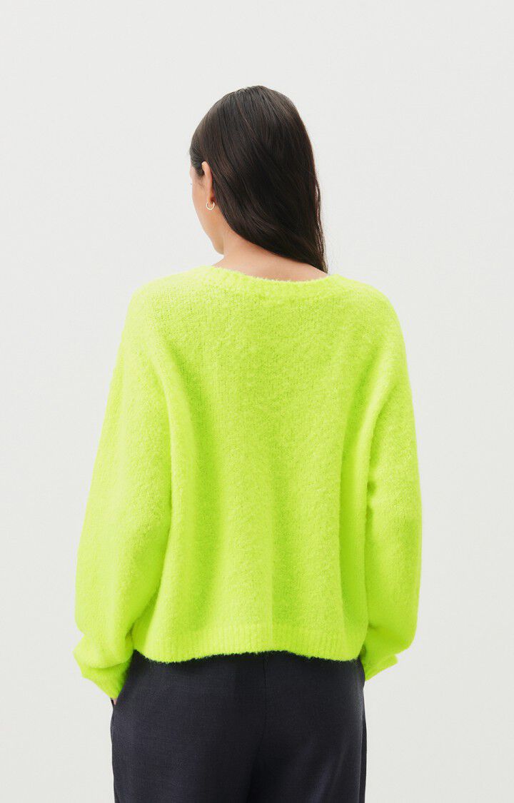 American Vintage Pull Femme Cikoya - JAUNE FLUO 52 Manches Longues Jaune - H24