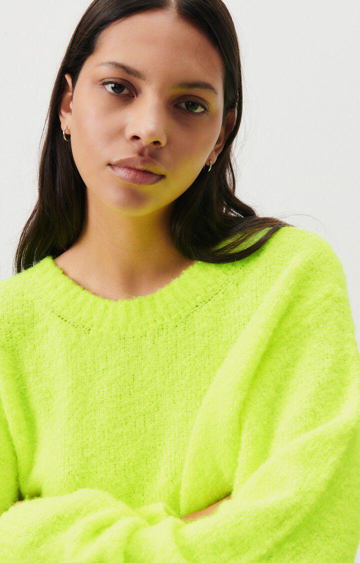 American Vintage Pull Femme Cikoya - JAUNE FLUO 52 Manches Longues Jaune - H24