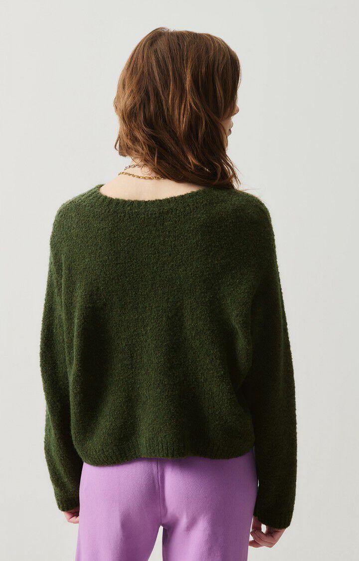 American Vintage Pull Femme Cikoya - KAKI CHINE NOIR 52 Manches Longues Vert - H24