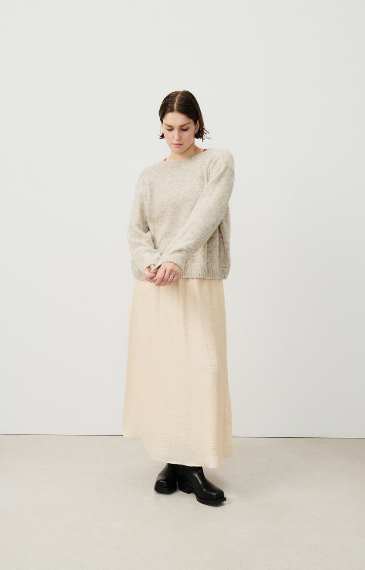 American Vintage Pull Femme Cikoya - POLAIRE CHINE 52 Manches Longues Gris - H24