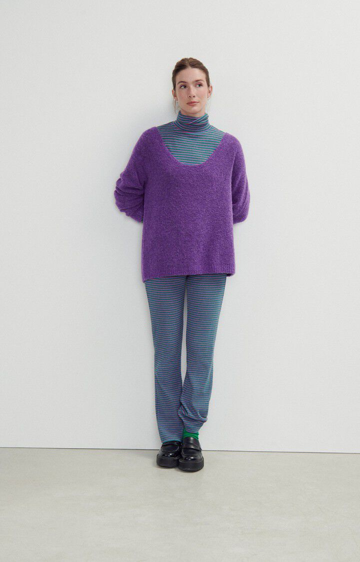 American Vintage Pull Femme Cikoya - VIOLET 61 Manches Longues Violet - H23