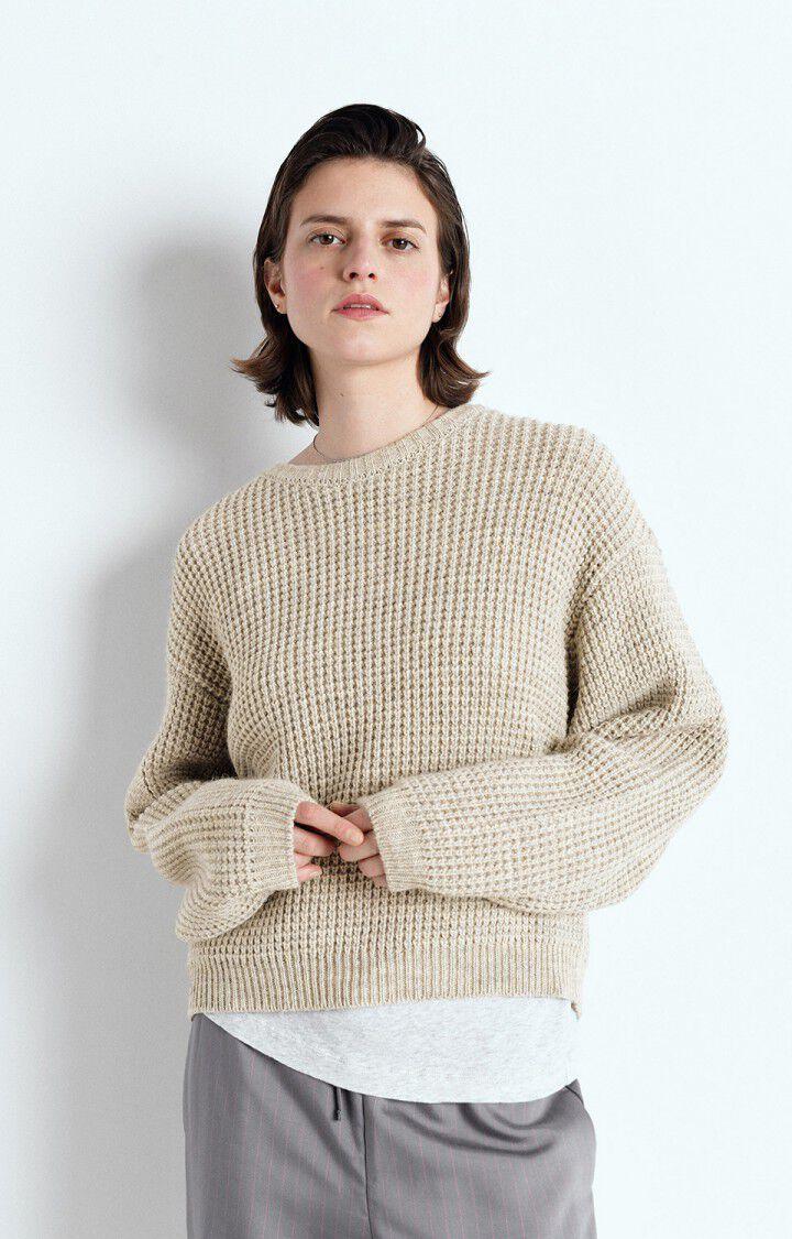 american vintage Pull femme Crashway - BRUME CHINE 51 Manches longues Gris - E25