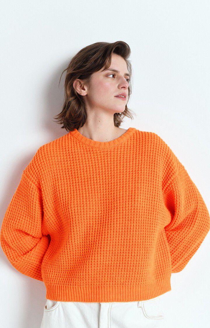 american vintage Pull femme Crashway - MELON FLUO 51 Manches longues Orange - E25