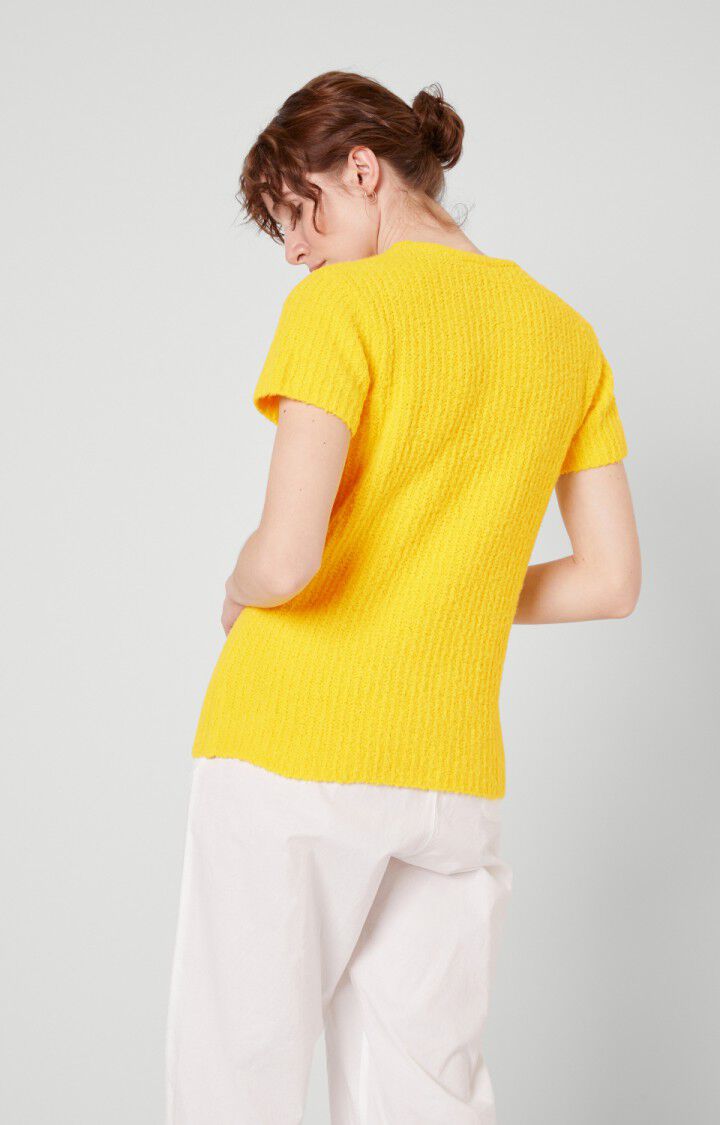 American Vintage Pull Femme Cutebay - SOLEIL Manches Courtes Jaune - E20
