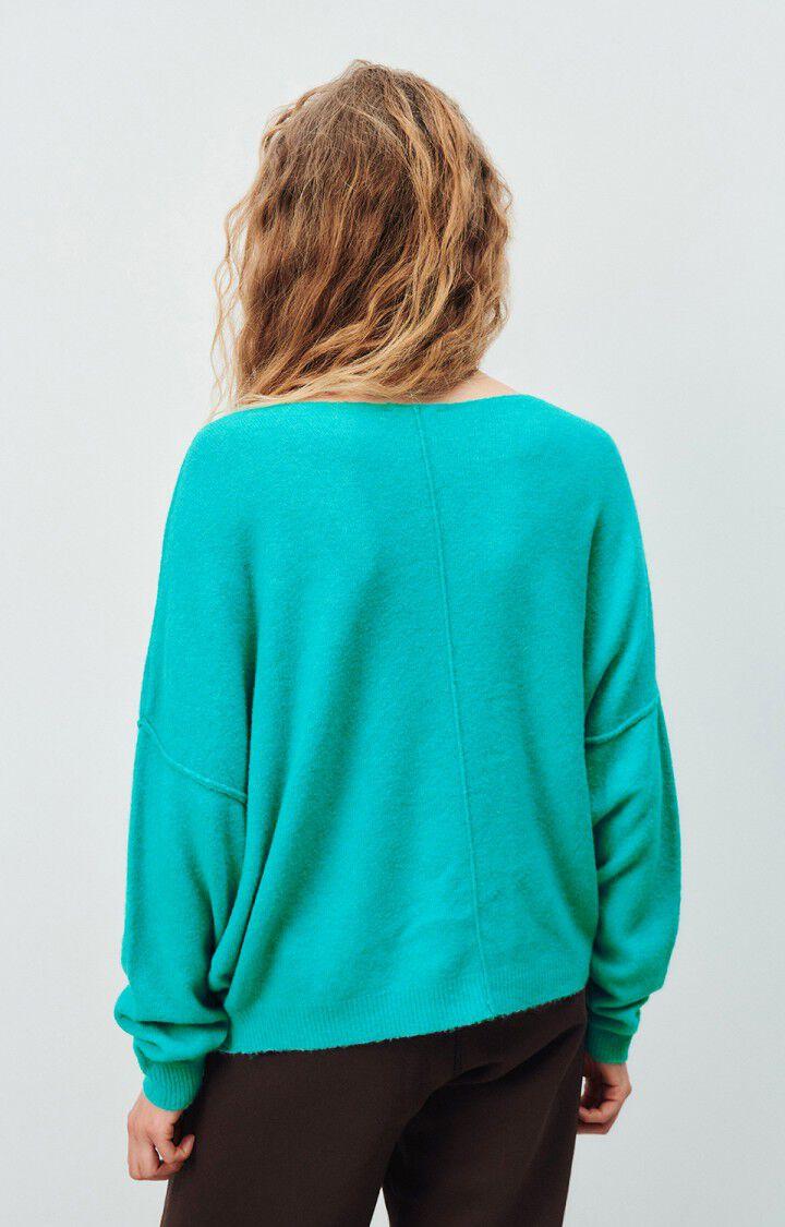 American Vintage Pull Femme Damsville - AQUATIQUE CHINE 42 Manches Longues Bleu - H24
