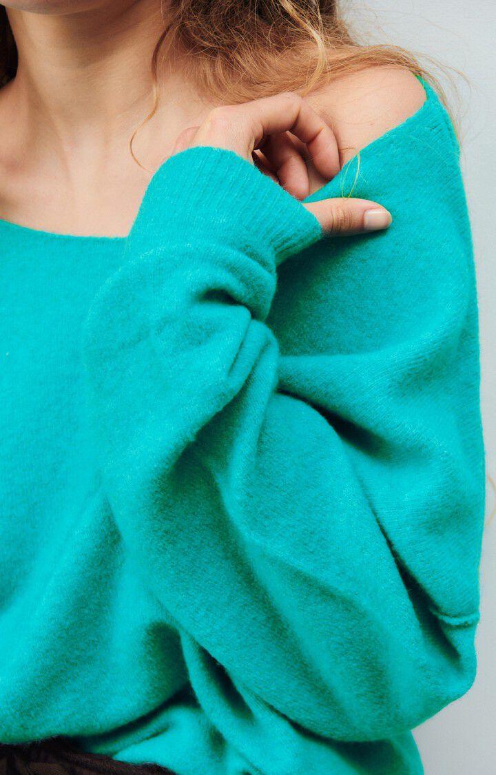 American Vintage Pull Femme Damsville - AQUATIQUE CHINE 42 Manches Longues Bleu - H24