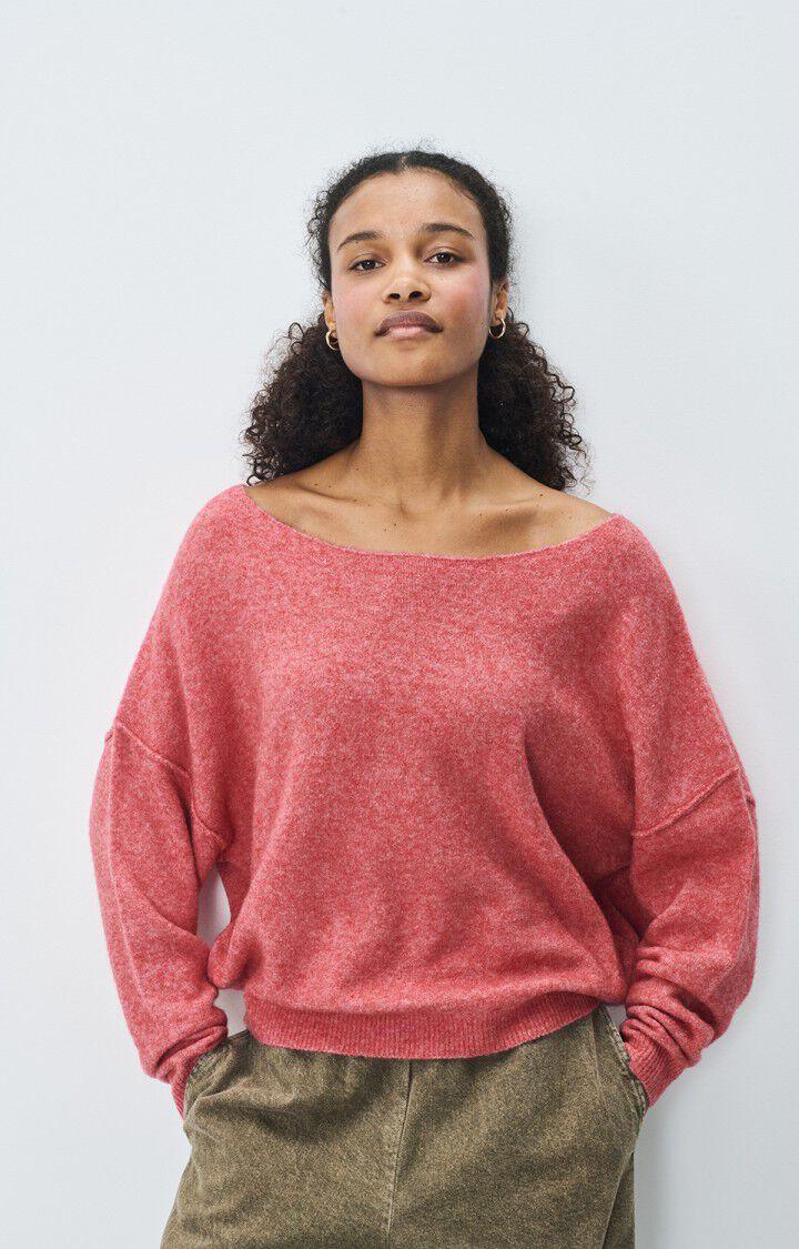 american vintage Pull femme Damsville - BOIS DE ROSE CHINE 42 Manches longues Rose - E25