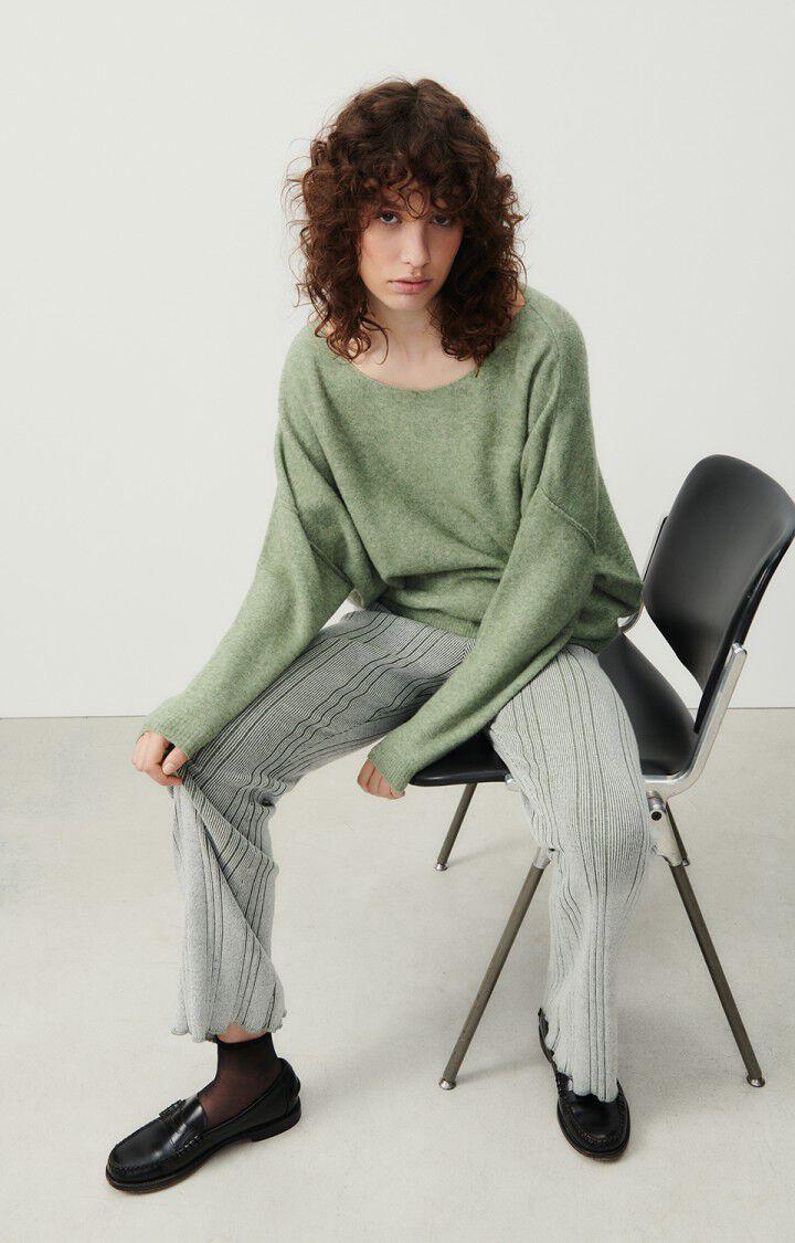 american vintage Pull femme Damsville - CAPRE CHINE 42 Manches longues Vert - E24