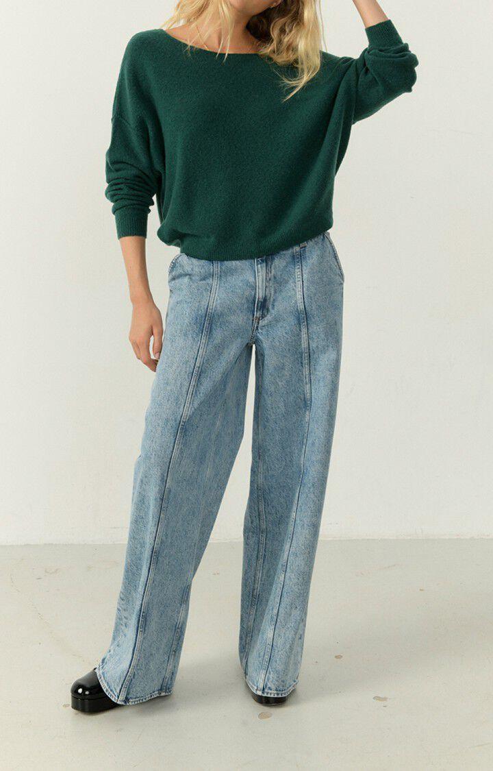 American Vintage Pull Femme Damsville - EPINARD 42 Manches Longues Vert - H22