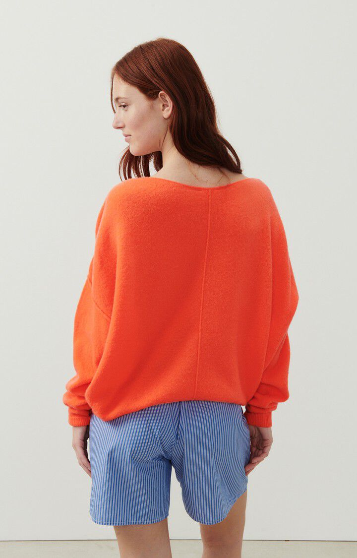 American Vintage Pull Femme Damsville - FEU 42 Manches Longues Orange - E24
