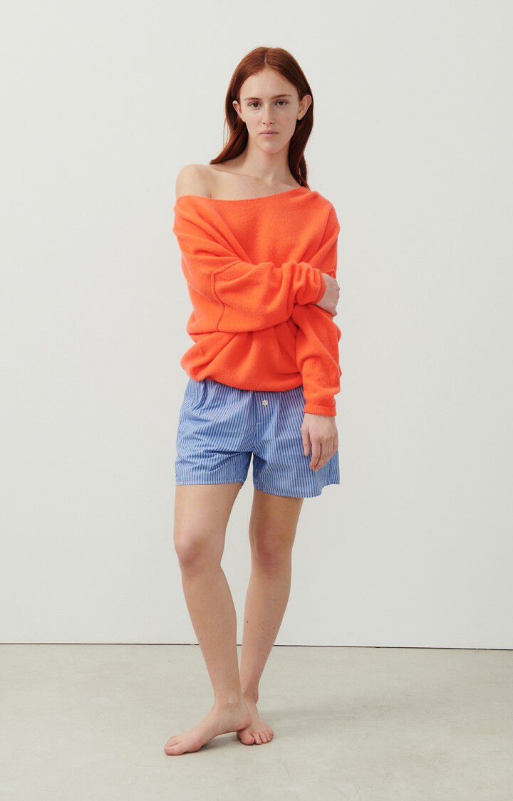 American Vintage Pull Femme Damsville - FEU 42 Manches Longues Orange - E24