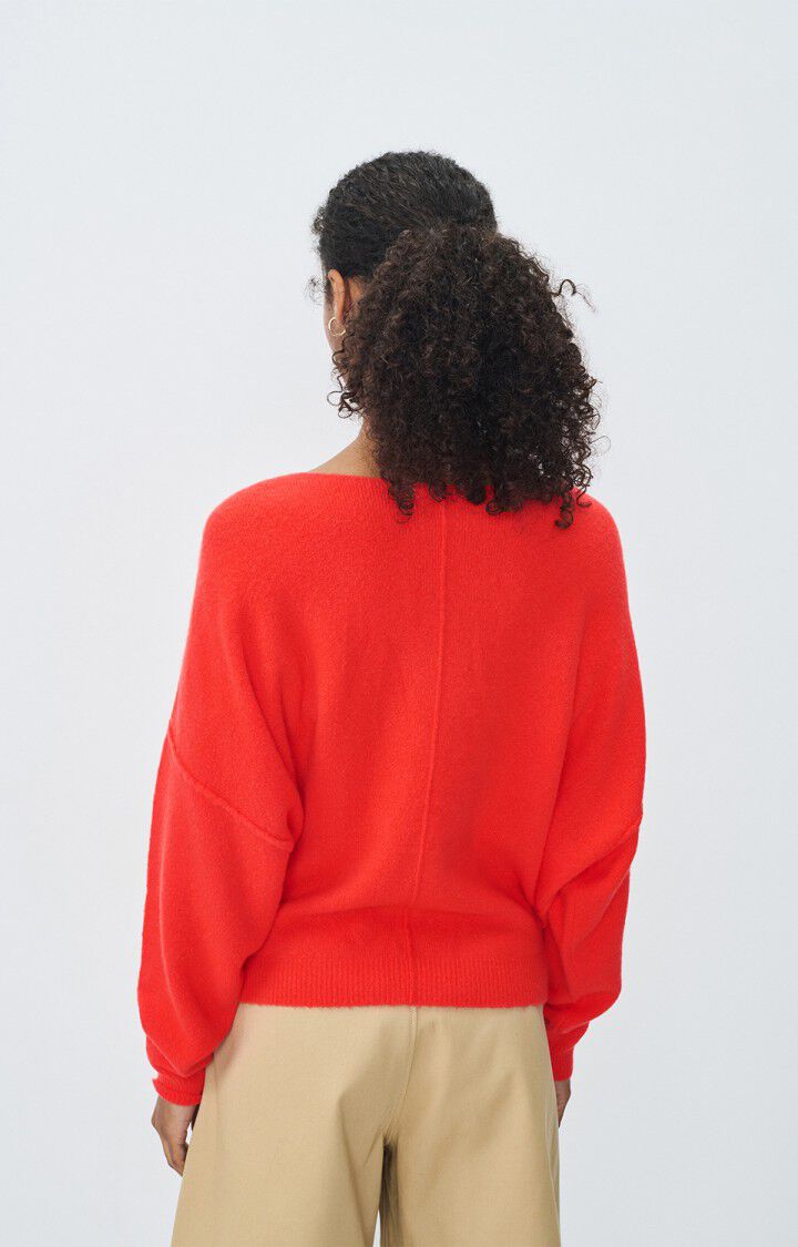 American Vintage Pull Femme Damsville - GASPACHO 42 Manches Longues Rouge - E25
