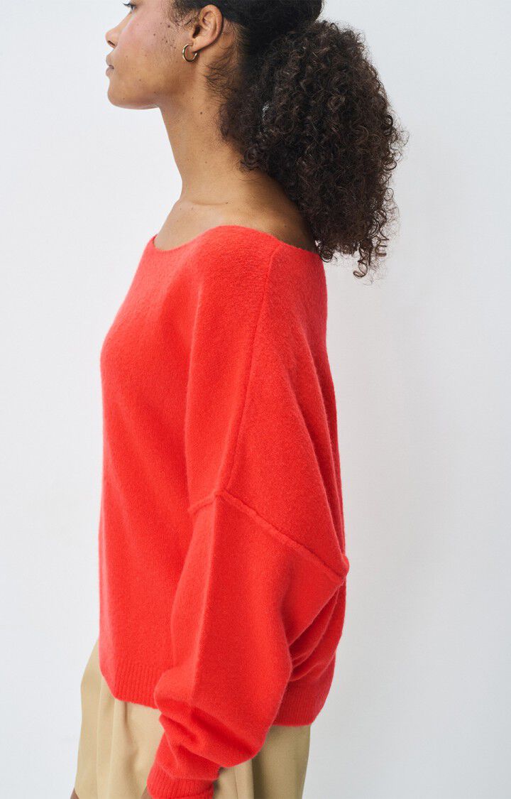 American Vintage Pull Femme Damsville - GASPACHO 42 Manches Longues Rouge - E25
