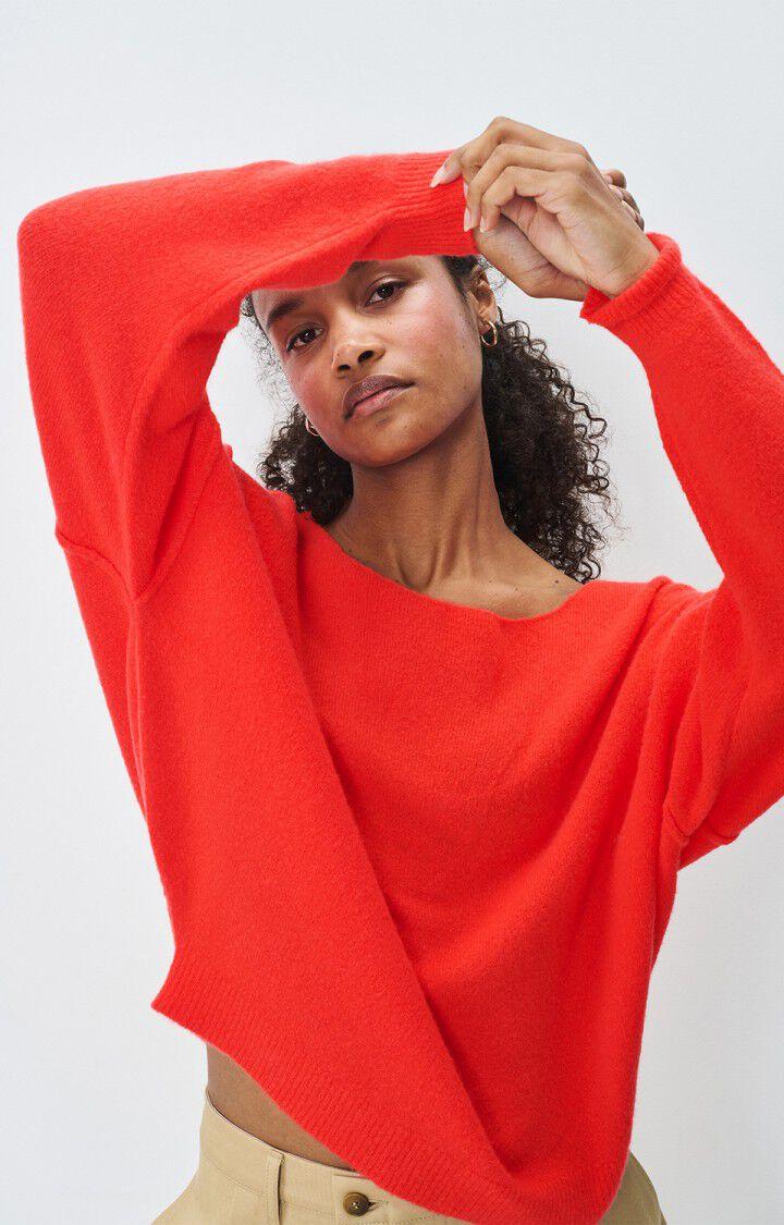 american vintage Pull femme Damsville - GASPACHO 42 Manches longues Rouge - E25