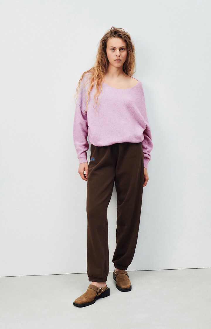 American Vintage Pull Femme Damsville - GLYCINE CHINE 42 Manches Longues Violet - E25