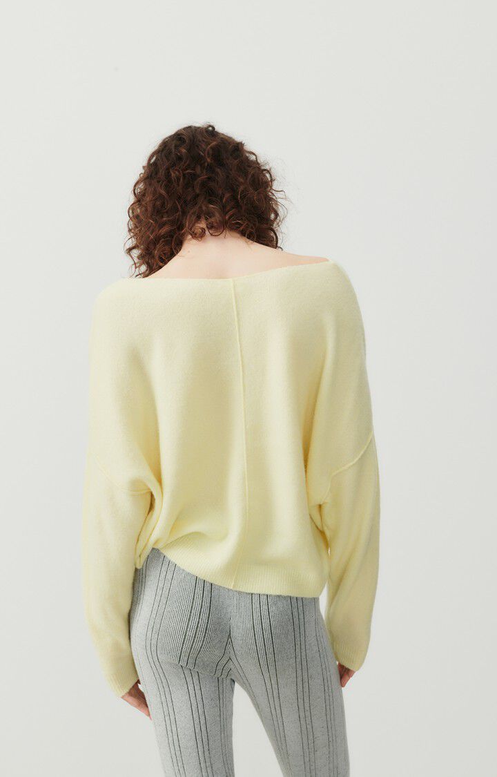 American Vintage Pull Femme Damsville - ILE FLOTTANTE 42 Manches Longues Jaune - E24