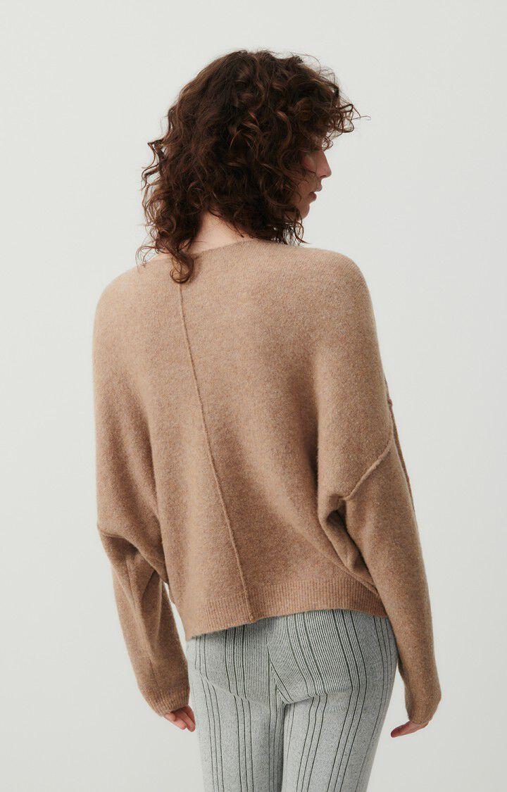 American Vintage Pull Femme Damsville - OURSON CHINE 42 Manches Longues Marron - E24