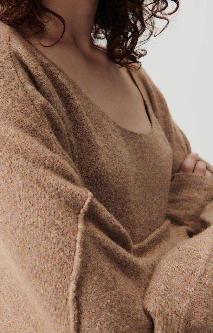 American Vintage Pull Femme Damsville - OURSON CHINE 42 Manches Longues Marron - E24