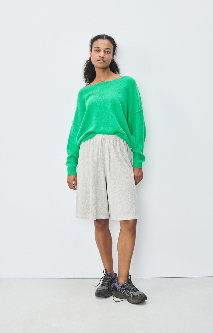 American Vintage Pull Femme Damsville - PRINTEMPS CHINE 42 Manches Longues Vert - E25