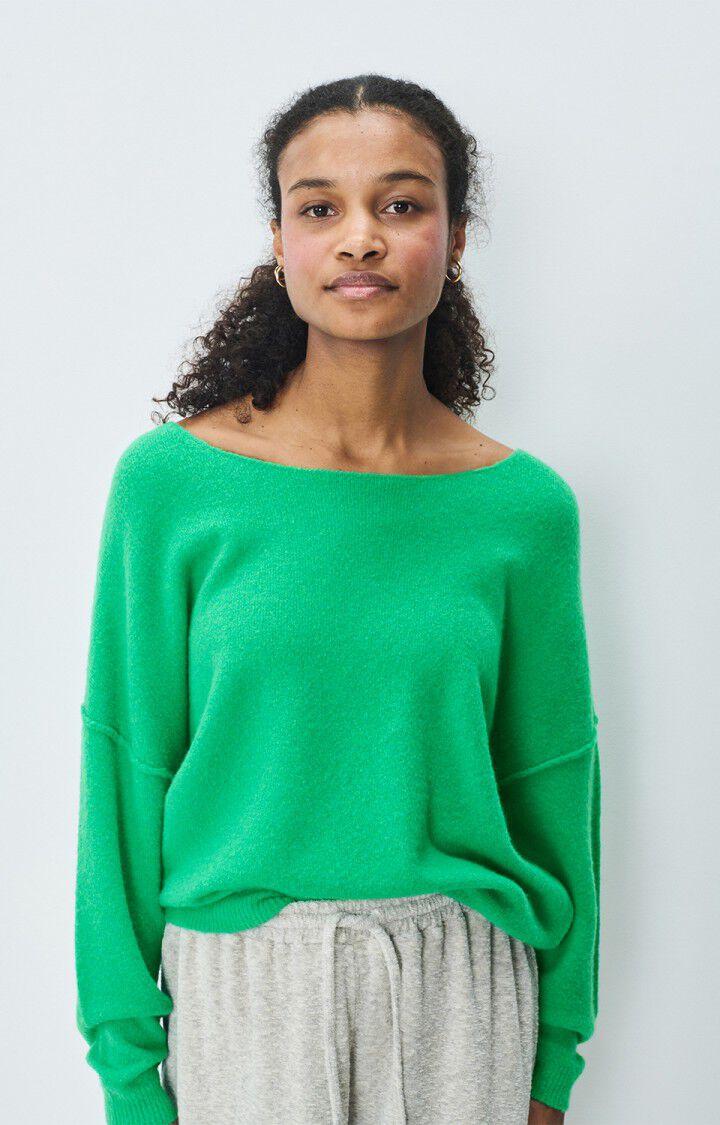 american vintage Pull femme Damsville - PRINTEMPS CHINE 42 Manches longues Vert - E25