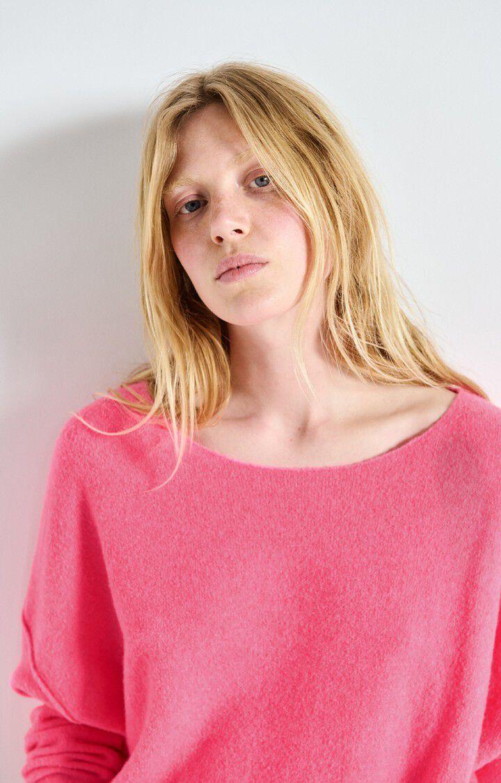 American Vintage Pull Femme Damsville - ROSE FLUO 42 Manches Longues Rose - E25