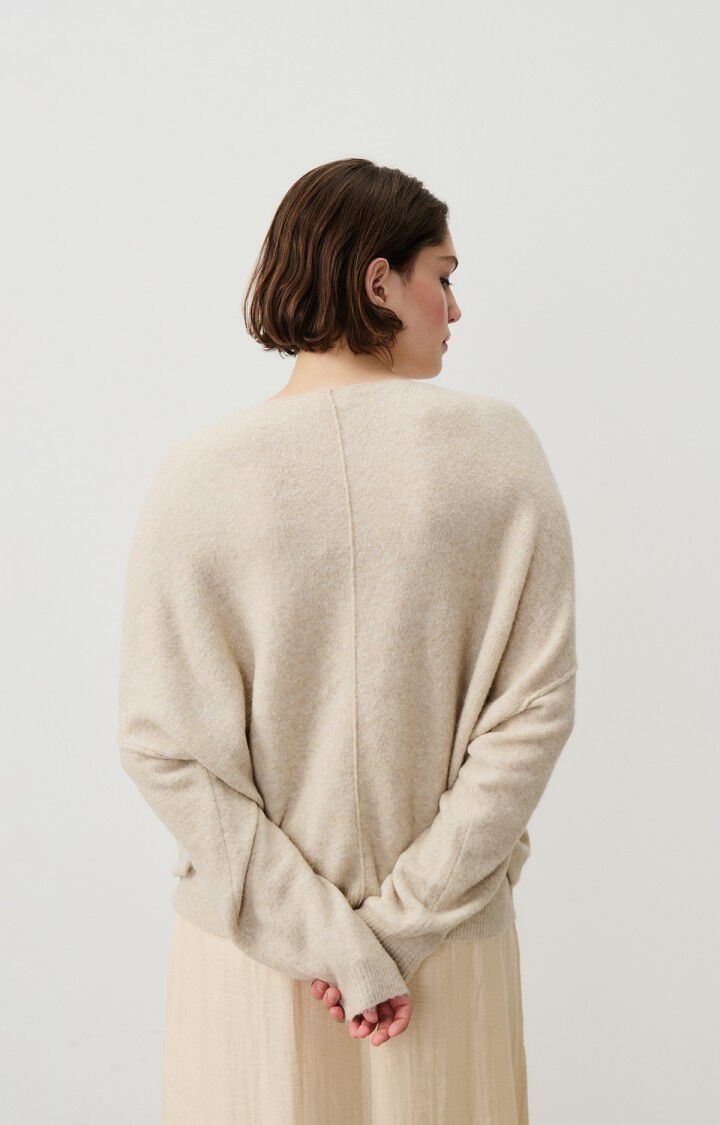 American Vintage Pull Femme Damsville - SABLE CHINE 42 Manches Longues Beige - E25